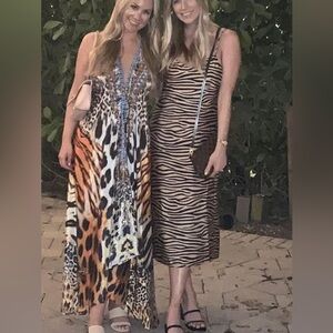 Animal print silk dress
